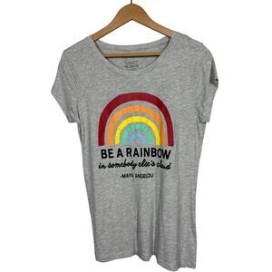 Maya Angelou Rainbow Tee Scoop Neck Cap Sleeve Casual Pride - XL